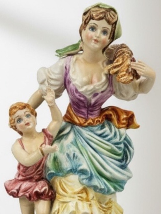 Capodimonte Other - Vintage Italian Capodimonte Style Porcelain
Figurine Woman & Child Made in Italy